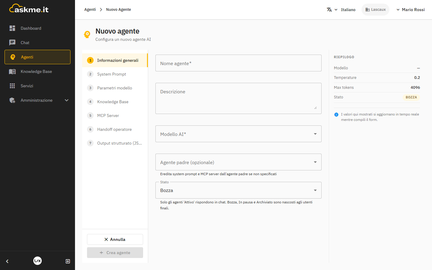 Step 1 — Informazioni generali