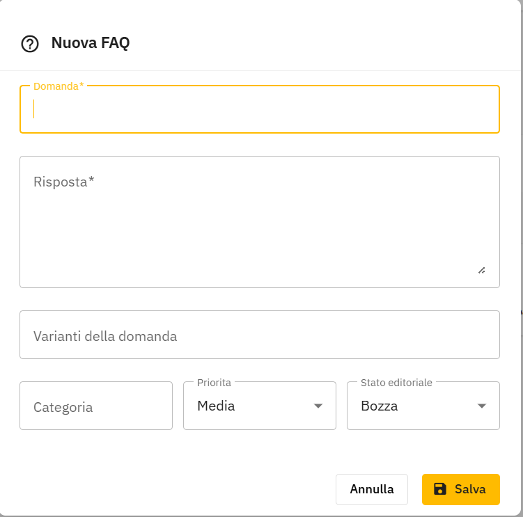 Form nuova FAQ